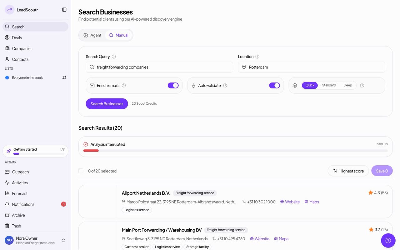 Recent Searches, with one click to restore