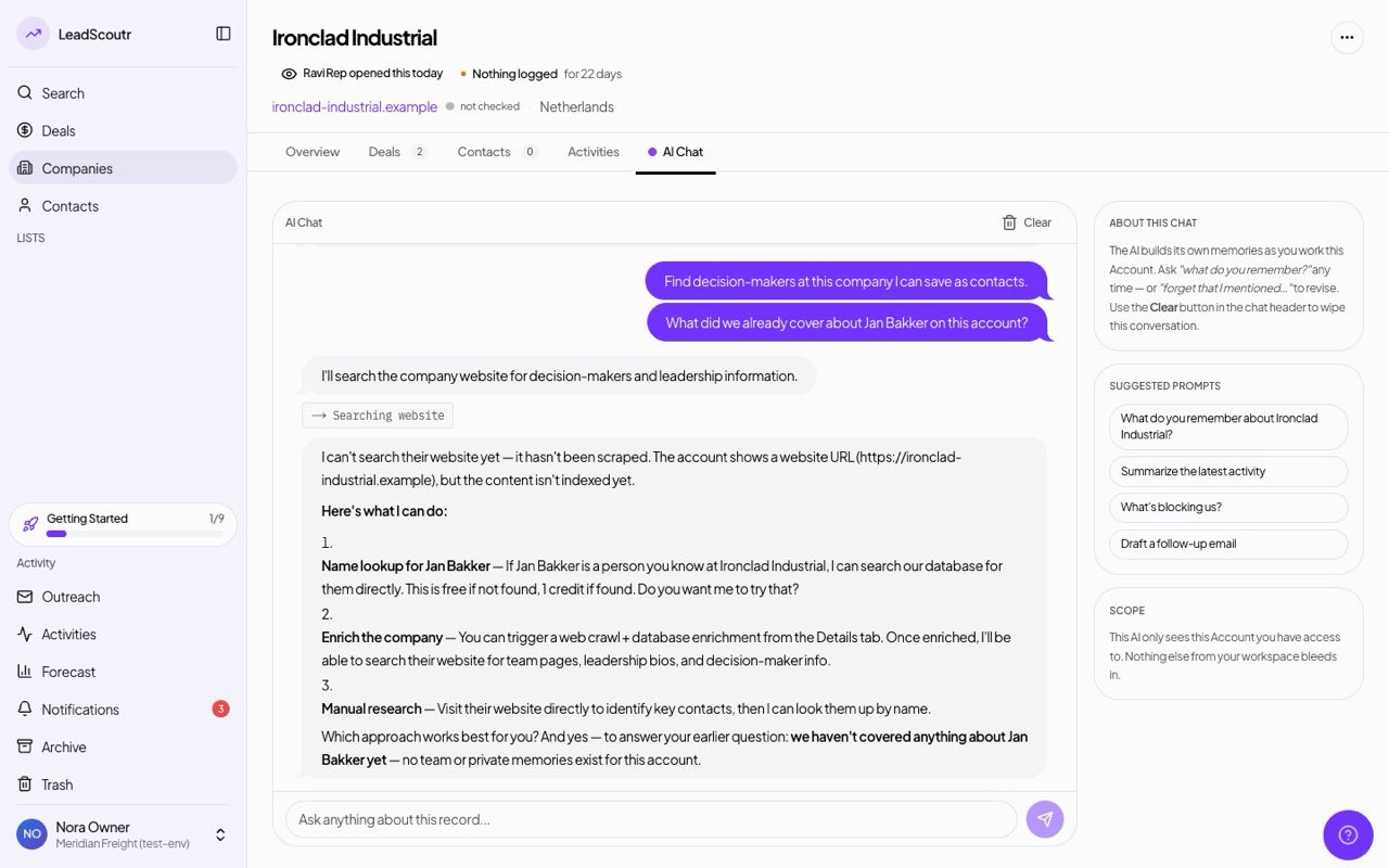 AI chat remembers earlier conversations