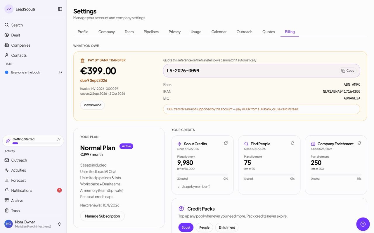Bank transfer instructions flag unsupported methods